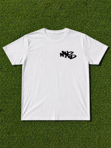 basic white t shirt with graffiti logo print